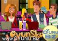 In the cafeteria
meeting play games
